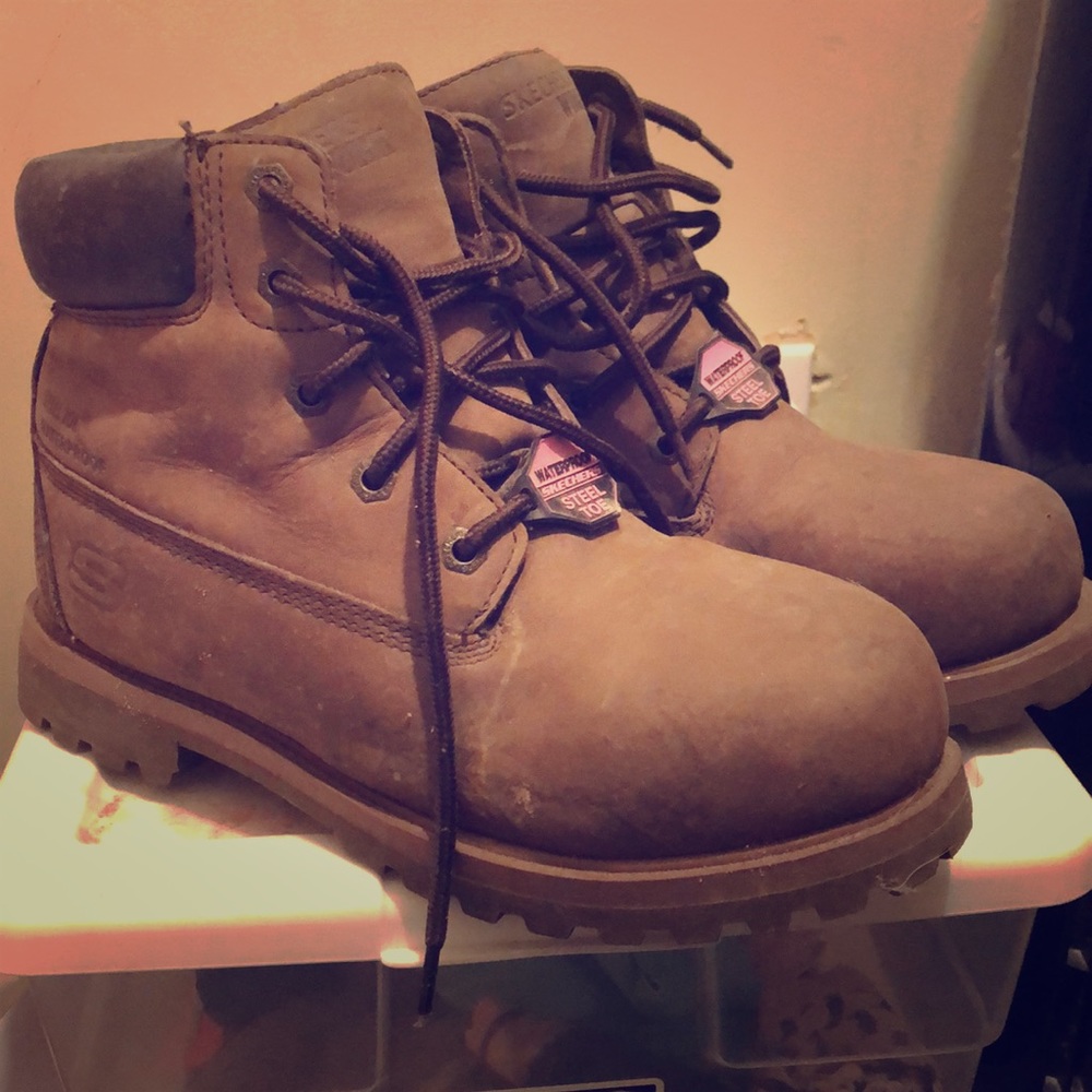 Waterproof skechers boots.
